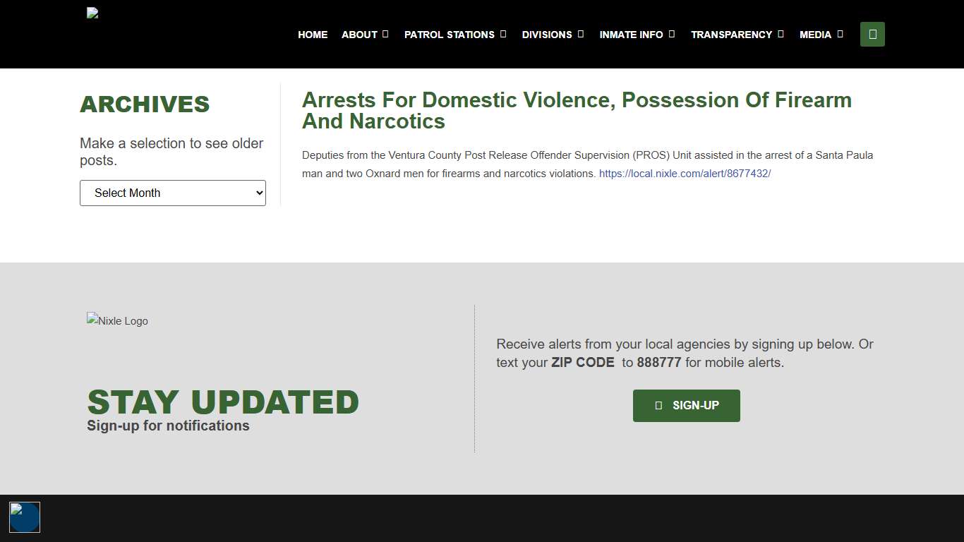 Arrests for Domestic Violence, Possession of Firearm and Narcotics – Ventura Sheriff Official Website