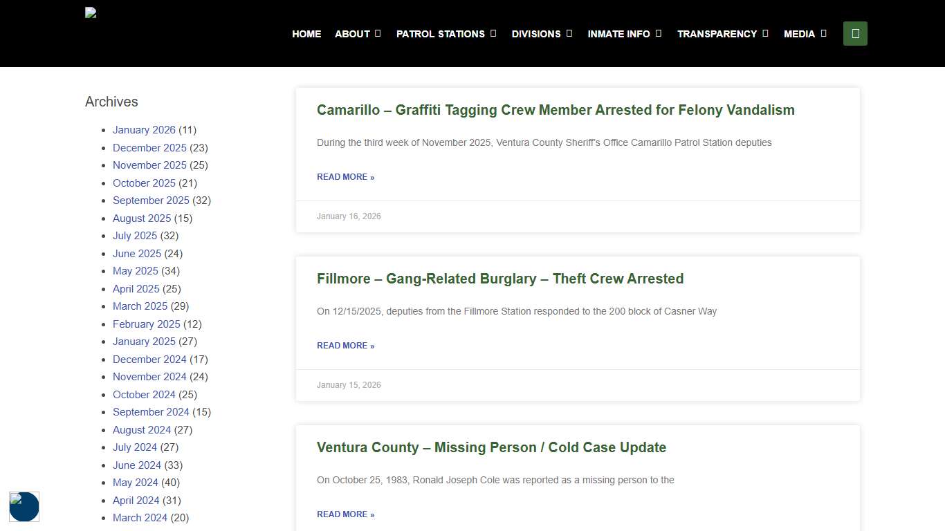 All News Releases – Ventura Sheriff Official Website